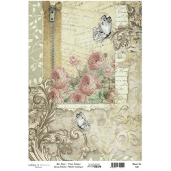 papier ryżowy, Cadence, vintage flovers,