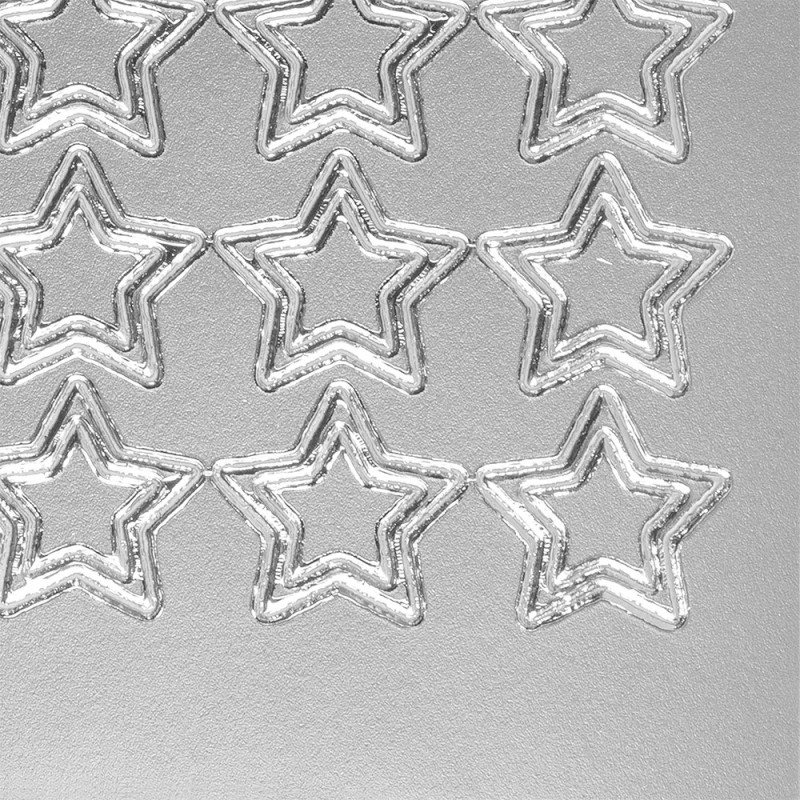 Naklejka ażurowa, sticker, Gwiazki, srebrne, rozm. 10x22cm