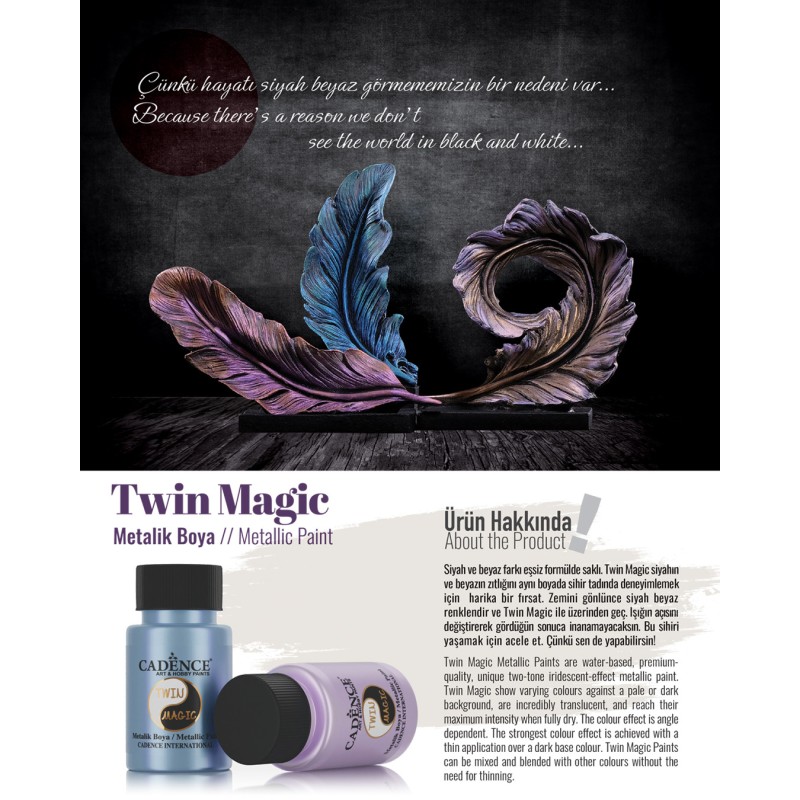 Farba opalizująca Twin Magic 50 ml., fiolet-brzoskwinia