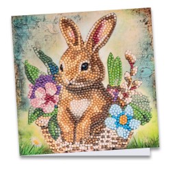 kartka do malowania haftem diamentowym, Króliczek