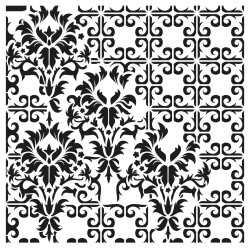 Szablon Cadence 25x25 cm – mix wzorów | do ścian, mebli i decoupage | wytrzymałe tworzywo