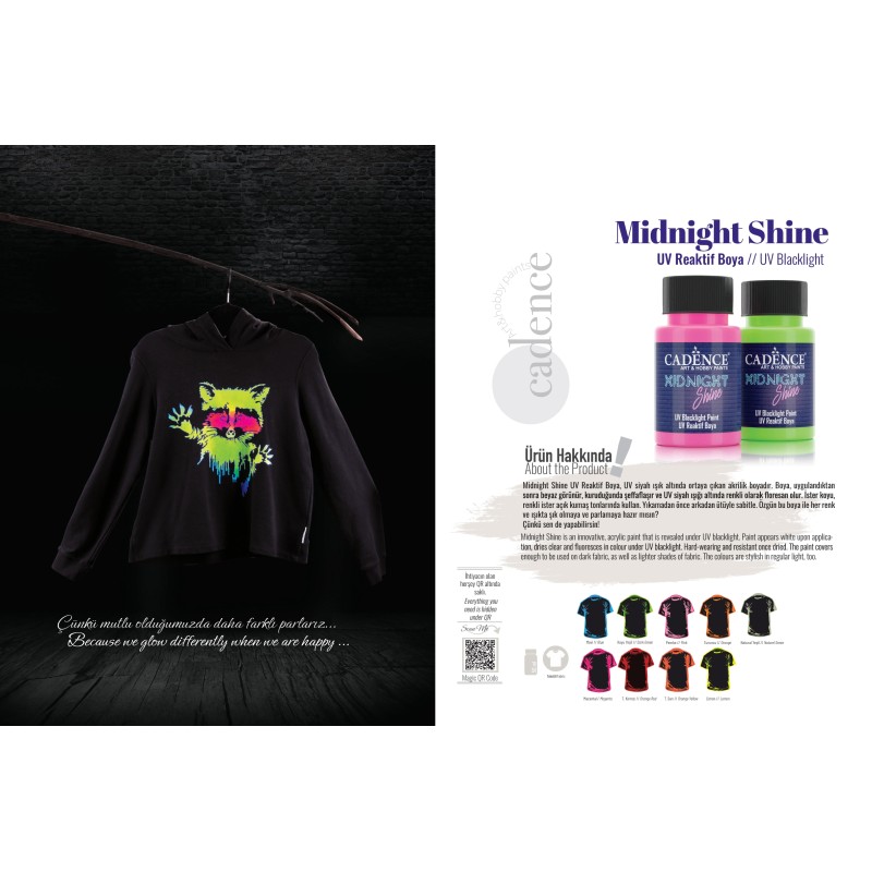 Cadence Midnight Shine czerwona – farba akrylowa UV