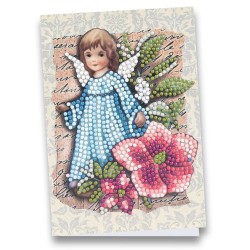 Diamond painting, kartka Anioł 1, rozm. 11,5x16,5 cm