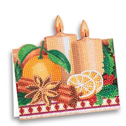 Diamond painting kartka stojąca świece z narzędziami