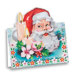 Kartka z haftem diamentowym Mikołaj
