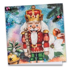 kartka z haftem diamentowym Dziadek do orzechów