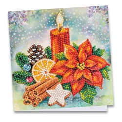 kartka z haftem diamentowym świteczna