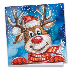 kartka z haftem diamentowym Rudolf