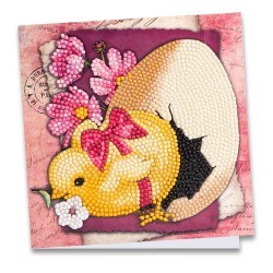 kartka z haftem diamentowym Kurczak