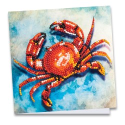 kartka z haftem diamentowym krab