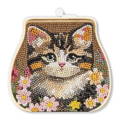 Portfel z diamentowym obrazem – Kartka okolicznościowa DIY „Kot” z wkładką i kopertą