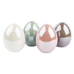 Dekoracyjne jajka ceramiczne – masa perłowa, zestaw 4 szt. (8 cm)