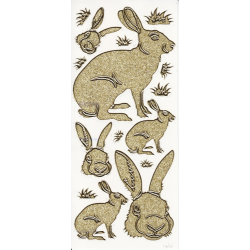 Naklejka złota brokatowa 10x23 cm micro sticker DIY