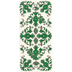 Naklejka brokatowa zielona 10x23 cm micro sticker, narożniki