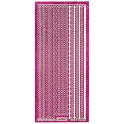 Naklejka różowa brokatowa 10x23 cm micro sticker, paski