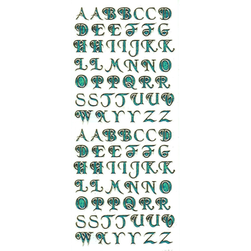 micro stickers alfabet wielkie litery - zielony