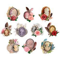 Motywy 3D, broszki, 7-9,5...