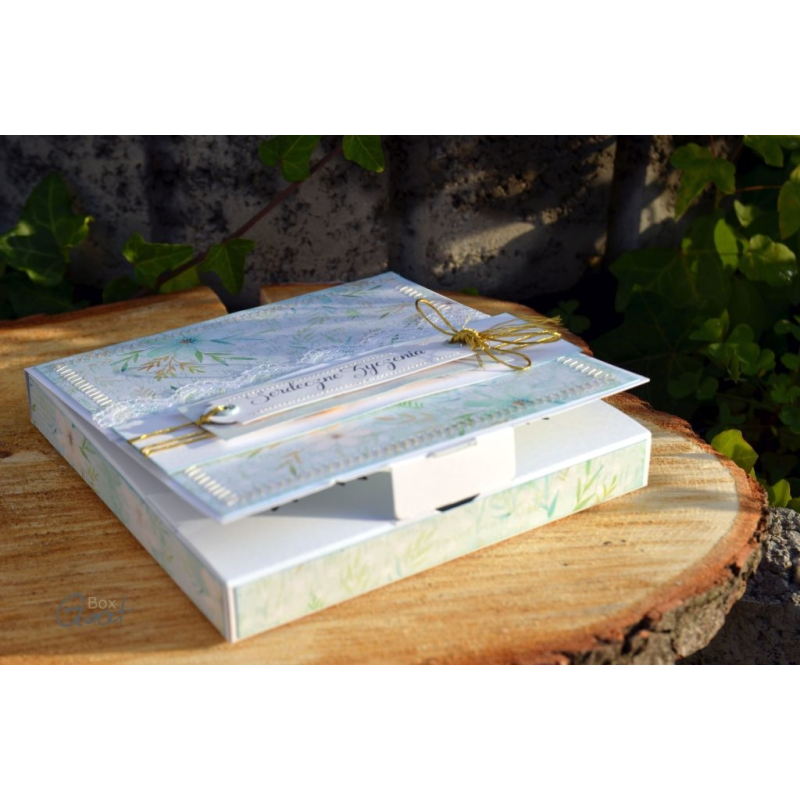 Pudełko na kartkę koperta 3D białe 14x14x1,7cm GoatBox