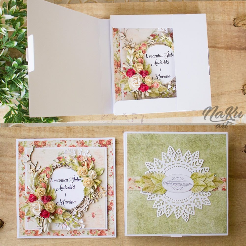 Pudełko na kartkę koperta 3D białe 14x14x1,7cm GoatBox