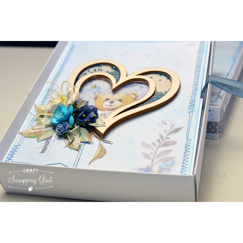 Harmonijka w pudełku 14x14cm biała GoatBox