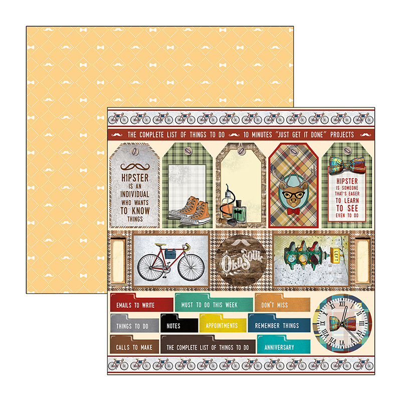 Hipster zestaw 12 kartek rozm. 30,5 x 30,5 cm