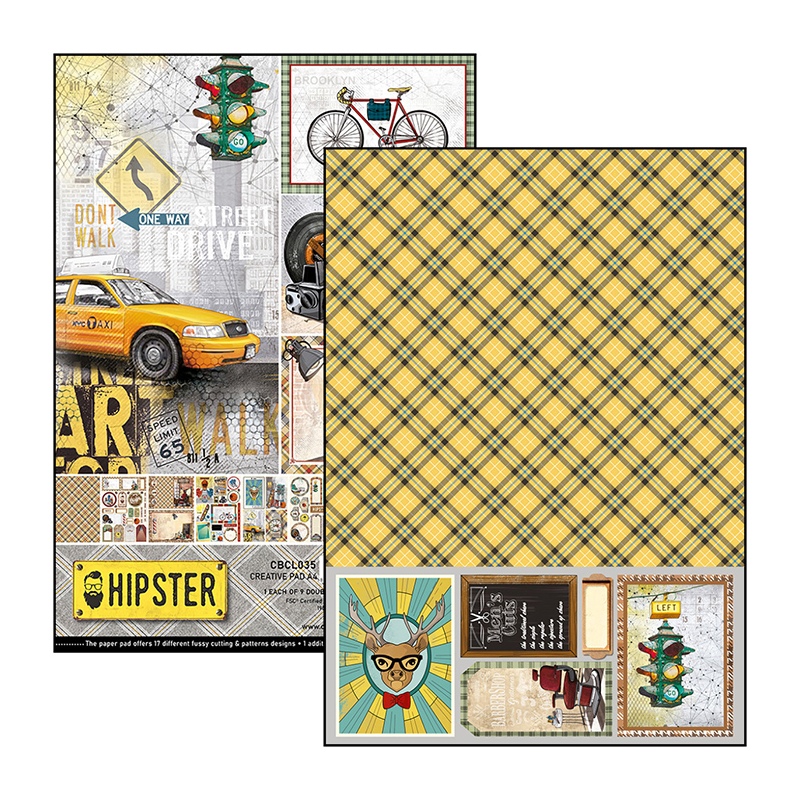 Hipster zestaw papierów 9 kartek rozm. A4