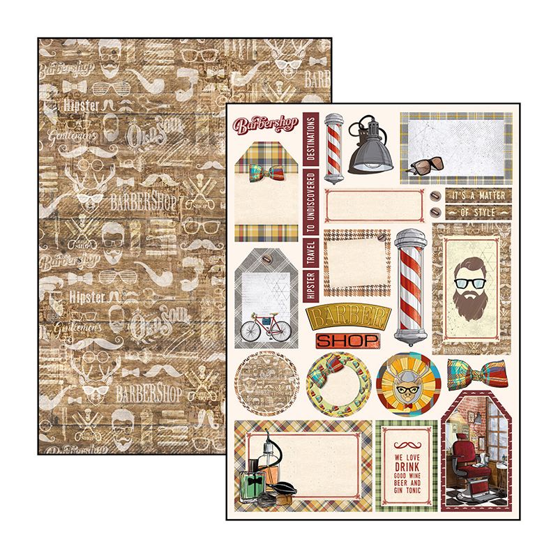 Hipster zestaw papierów 9 kartek rozm. A4