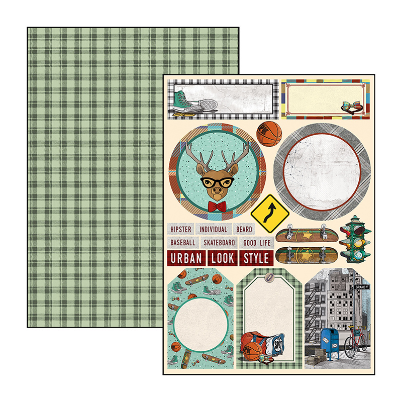 Hipster zestaw papierów 9 kartek rozm. A4