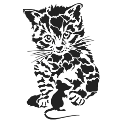 Szablon -  kot i mysz A4