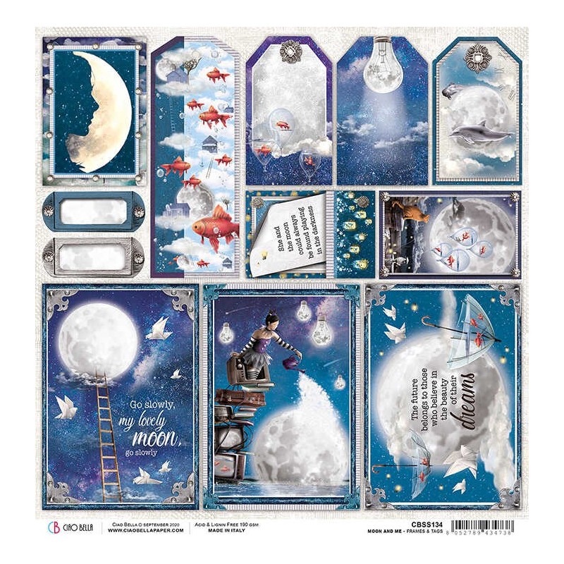 Moon & Me ramki arkusz papieru rozm.  30,5x30,5 cm