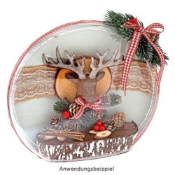 Głowy jelenia 3 szt rozm. 11,5 cm x 14 cm x 6 cm