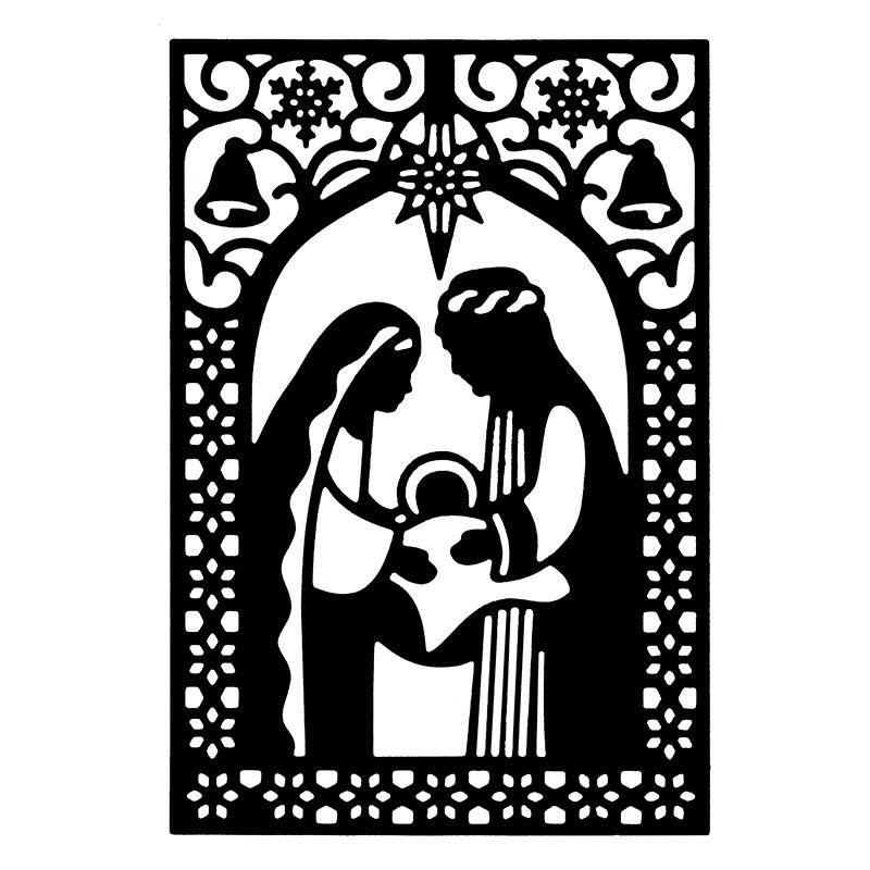 Wykrojnik do papieru - Boża rodzina 9,5 cm x 14 cm