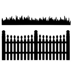 Wykrojnik do papieru - płot i trawa 2 szt