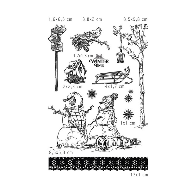 Ciao Bella stemple, Zimowy czas nr 2, 11 szt, rozm. 10x15 cm