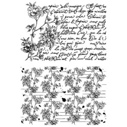 Stemple Ciao Bella, tło kwiaty, napisy, 2 szt, rozm. 10x15 cm