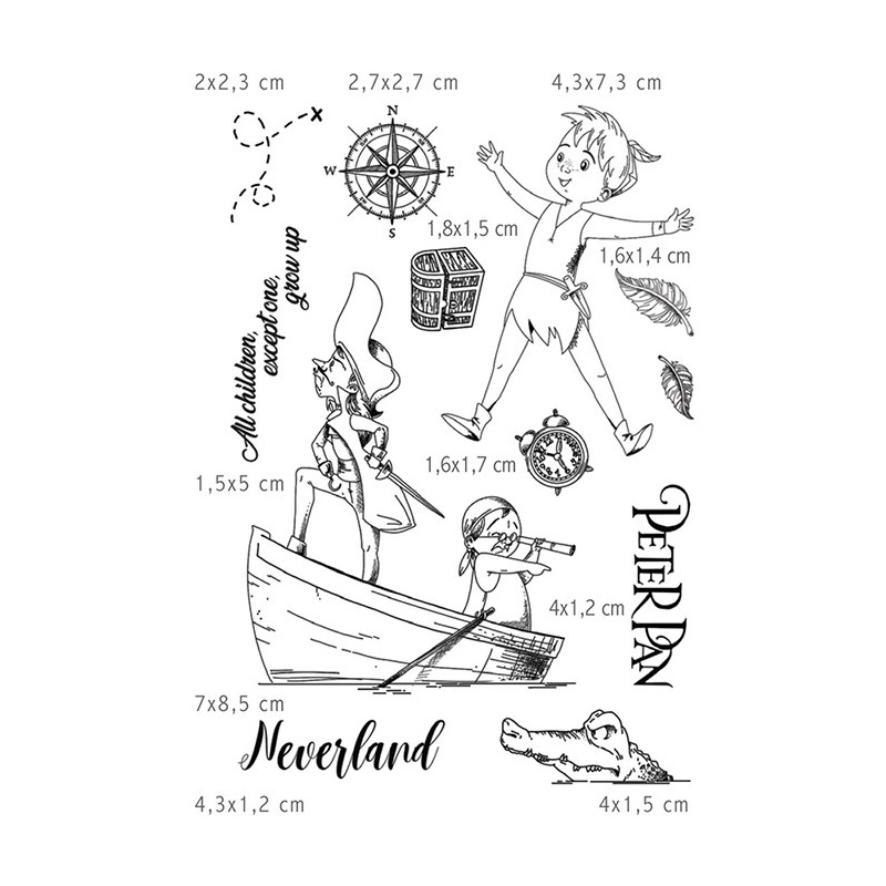 Stemple Ciao Bella, Piotruś Pan nr2,  12 szt,  rozm. 10 cm x 15 cm PS6013