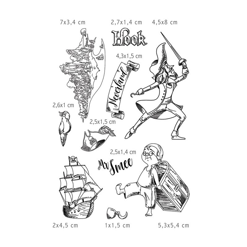 Stemple Ciao Bella,  Piotruś Pan nr 3, 10 szt.,  rozm. 10 cm x 15 cm PS6014