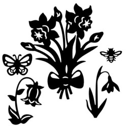 Wykrojnik do papieru kwiaty 5 szt