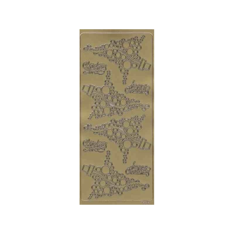 Naklejka, sticker złoty, CHOINKA rozm. 23x10cm