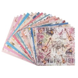 Zestaw papierów Vintage 3, 20 kartek, 25x25 cm