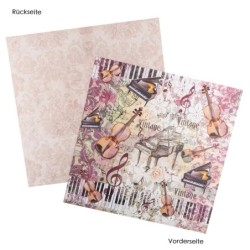 Zestaw papierów Vintage 3, 20 kartek, 25x25 cm