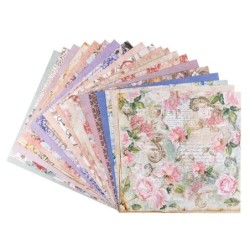 Zestaw papierów Vintage 1, 20 kartek, 25x25 cm