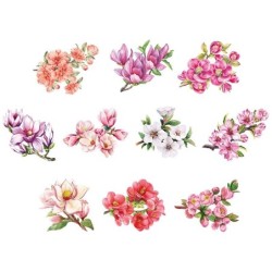 Motywy 3D, wiosenne gałązki...