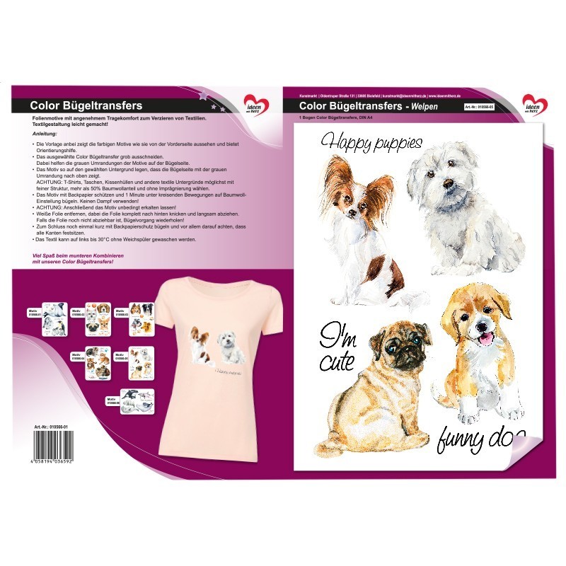 Prasowanka, termo aplikacja, Pieski, rozm. A4