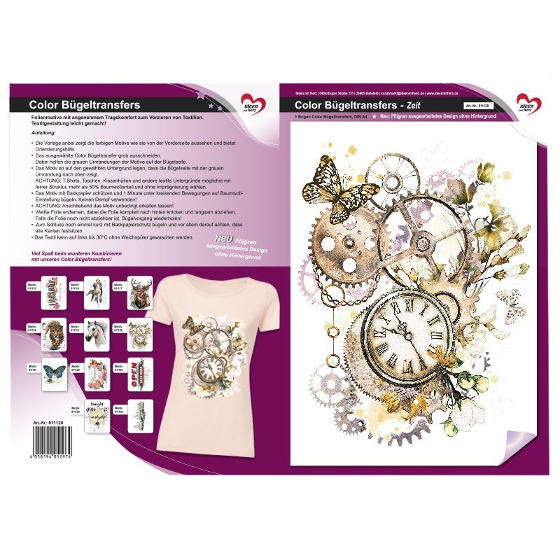 Prasowanka, termo aplikacja A4 - zegar