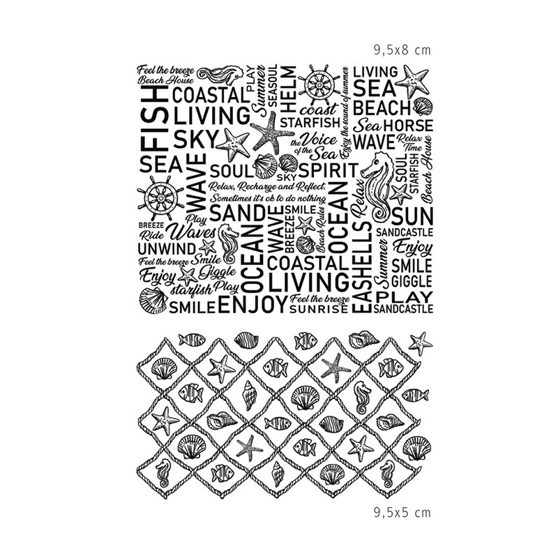 Stemple Ciao Bella, morskie, tło, 2 szt, rozm. 10x15 cm