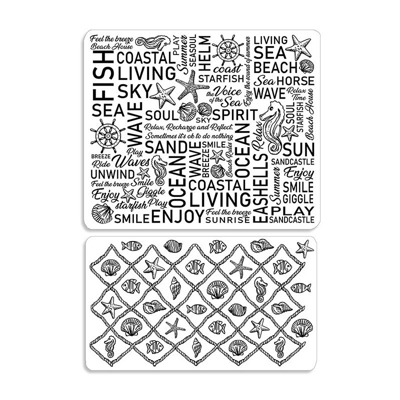 Stemple Ciao Bella, morskie, tło, 2 szt, rozm. 10x15 cm