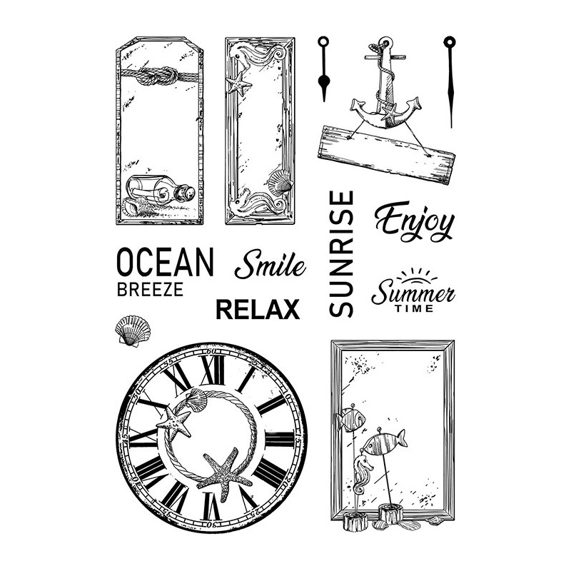 Stemple Ciao Bella, marynistyczne, 14 szt, rozm. 10x15 cm