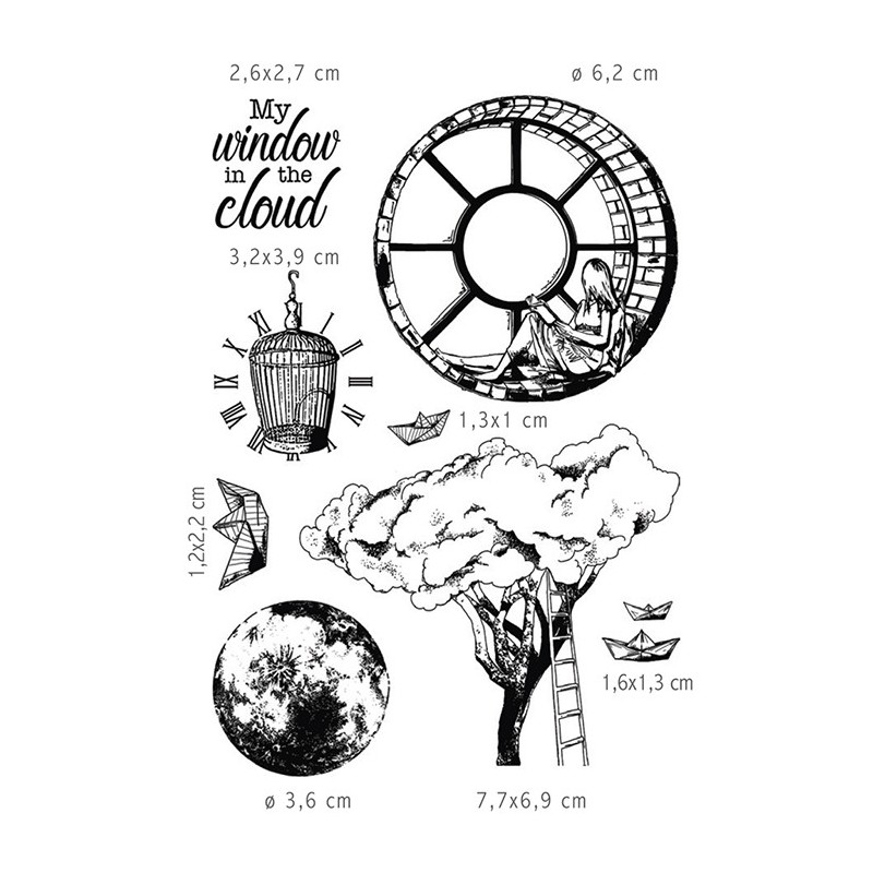 Ciao Bella stemple, rozm. 10x15 cm, Windows in the cloud