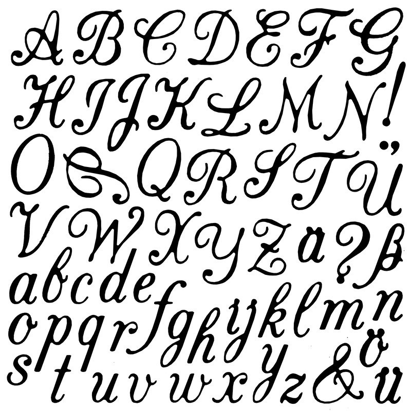 Wykrojnik do papieru alfabet, 61 szt